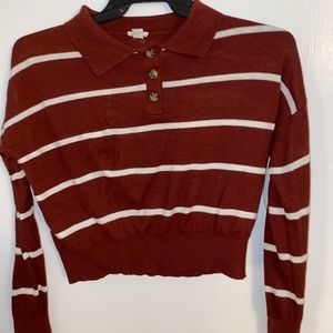 GARAGE Collared Quarter Button Up Long Sleeve Top